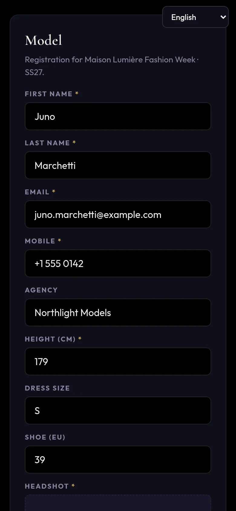 Model registration on a phone
